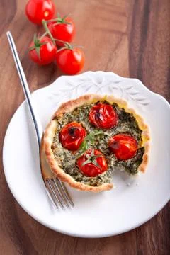 Mini Spinach Quiche Stock Photos