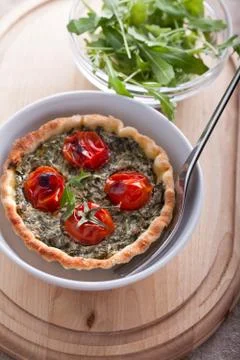 Mini Spinach Quiche Stock Photos
