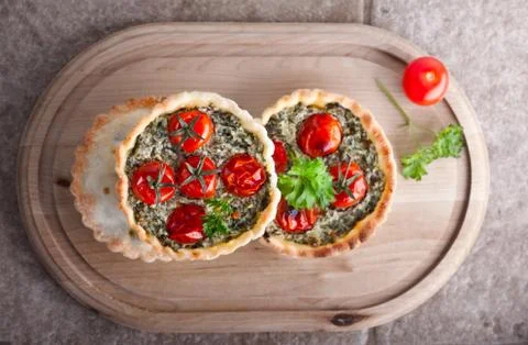 Mini Spinach Quiche Stock Photos