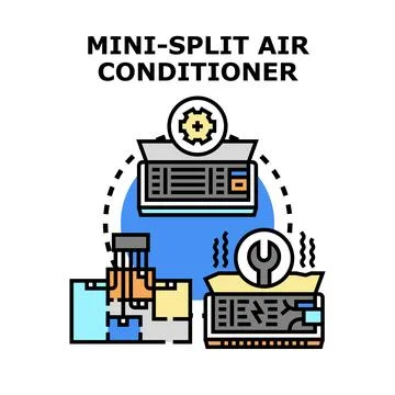 Mini split air conditioner system installation and service concept Stock-Illustration
