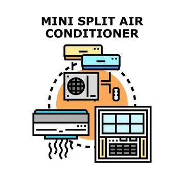 Mini split air conditioner system vector concept Stock-Illustration
