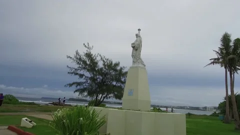 Mini statue of liberty at Paseo de Susana Park, Guam, USA Stock Footage 130701177