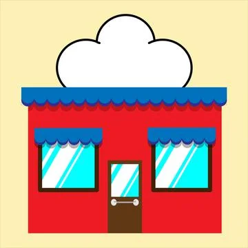 Mini store facade exterior vector illustration. Stock Illustration