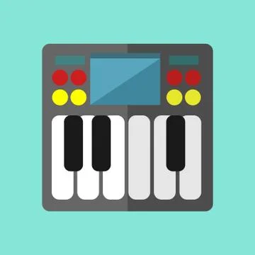 Mini Synthesizer Keyboard Vector Illustration Graphic Stock Illustration