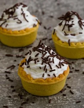 Mini tart with chocolate Stock Photos