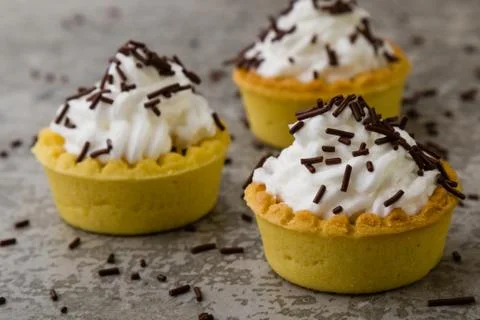 Mini tart with chocolate Stock Photos