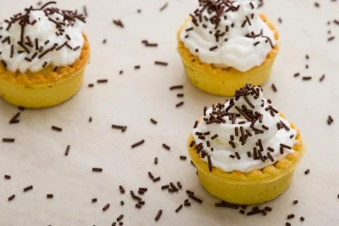 Mini tart with chocolate Stock Photos