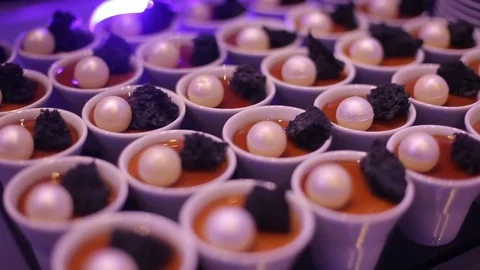 Mini tiramisu in small cups Stock Footage 82109346