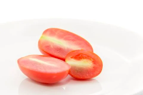 Mini tomato cross section sliced Stock Photos