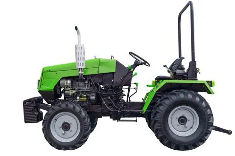 Mini tractor isolate. Farm tractor for agricultural work on empty background Stock Photos