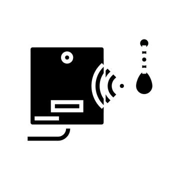Mini trinket with rfid chip glyph icon vector illustration Stock Illustration
