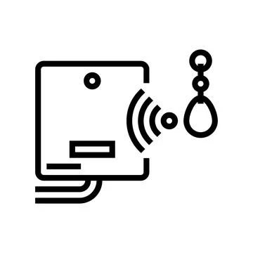 Mini trinket with rfid chip line icon vector illustration Stock-Illustration