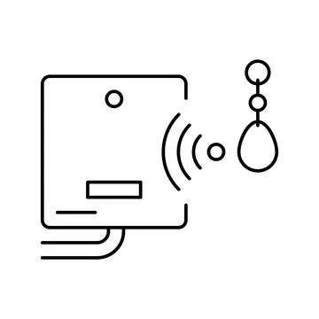 Mini trinket with rfid chip line icon vector illustration Stock Illustration