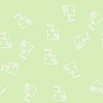 Mini trinket with rfid chip line seamless pattern Stockillustratie