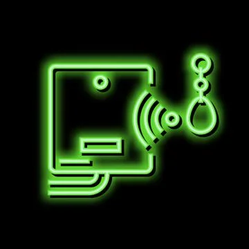 Mini trinket with rfid chip neon glow icon illustration Stock-Illustration