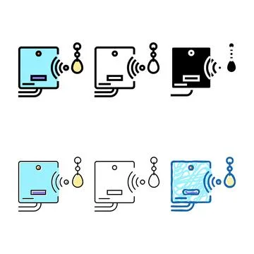 Mini trinket with rfid chip stylized color icon vector Stockillustratie