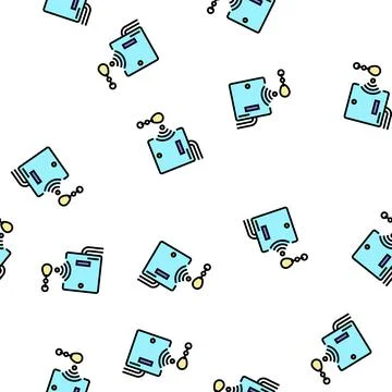 Mini trinket with rfid chip vector seamless pattern Stock Illustration