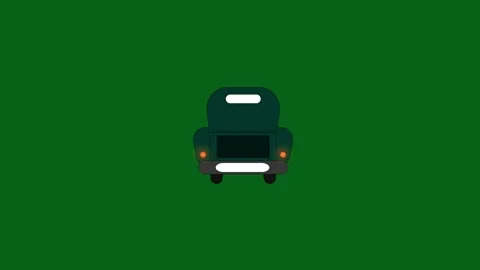 Mini Truck Driving Away Back View Green Screen VFX - Moving into Distance Loop Stock Footage 319405341