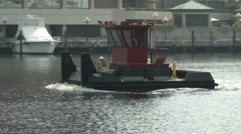Mini Tug Boat Stock Footage 49145238