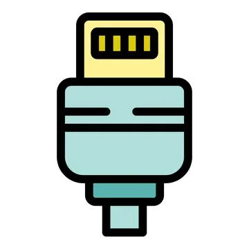 Mini usb connector cable connecting electronic devices Stock Illustration
