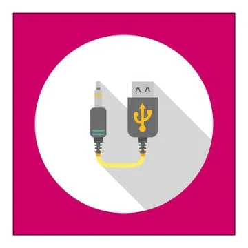 Mini USB to jack cable Stock Illustration