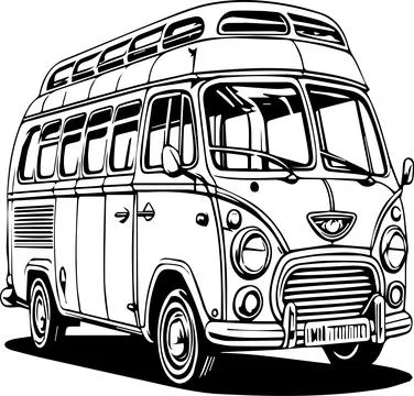 Mini VAN BUS VECTOR 库存插图