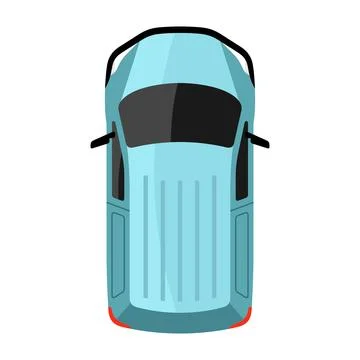 Mini van top view vector illustration Stock Illustration