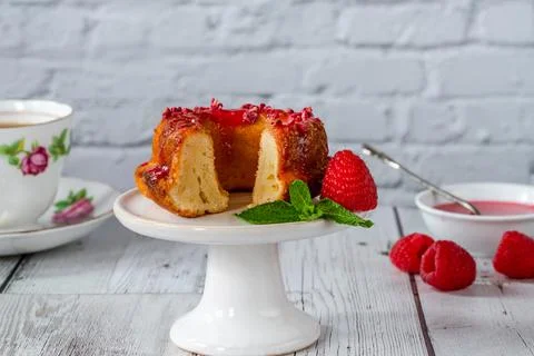 Mini vanilla pound cake Stock Photos