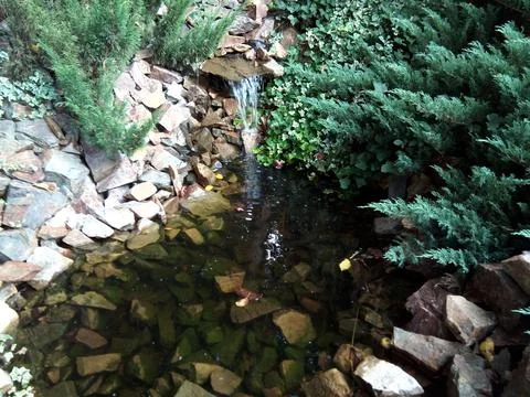 A mini waterfall arranged - concept Stockfoto's