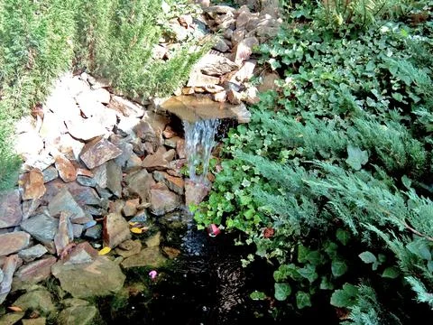 A mini waterfall arranged - concept Stock Photos
