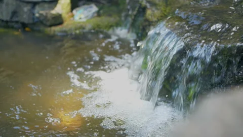 Mini waterfall. slow motion Stock Footage 133682570