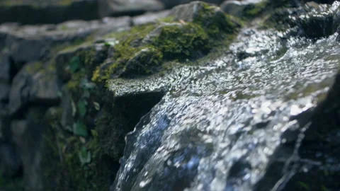 Mini waterfall. slow motion Stock Footage 133683326