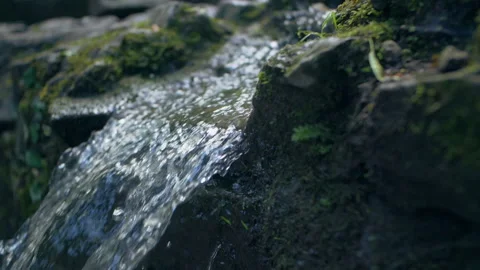 Mini waterfall. slow motion Stock Footage 133683849