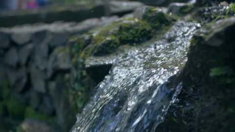 Mini waterfall. slow motion Stock Footage 133684519