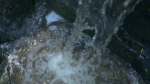 Mini waterfall. slow motion Stock Footage 133686125