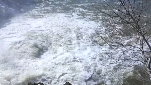 Mini Waterfall Springs Peacefully Dripping Close up shot of water falling on a Stock Footage 153151612