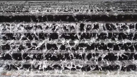 Mini waterfalls water feature Stock Footage 106203695