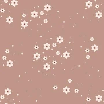 Mini white cute flower vector seamless pattern cherry Blossom background texture 스톡 일러스트