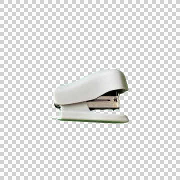 Mini White Stapler Isolated on Transparent Background Fotos Stock
