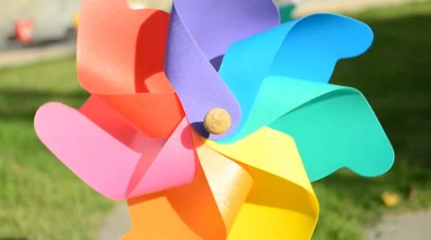 Mini Wind Turbine bright and colourful. HD Video stock 41814575