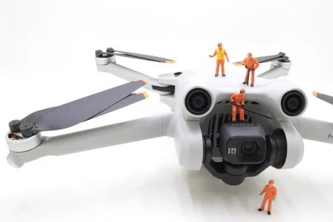 A mini of worker, replace the drone Stock Photos