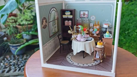 Miniature 3D dollhouse Stock Footage 327253306