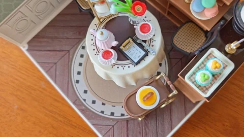 Miniature 3D dollhouse Stock Footage 327253318
