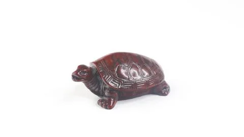 Miniature animal turtle toy with white background Stock Photos