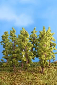 Miniature artificial trees Stock Photos