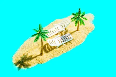 Miniature Beach Vacation Composition Stockfoto's