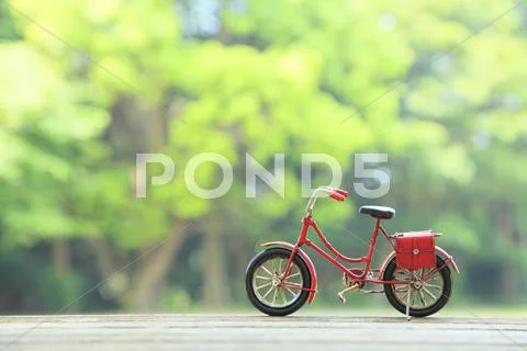 Miniature bicycle in nature Stock Photos