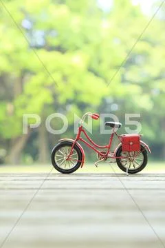 Miniature bicycle in nature Stock Photos