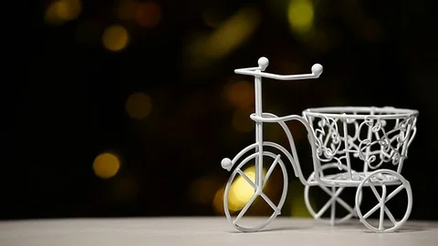 Miniature bicycle wind dark background hd footage Stock Footage 121994630