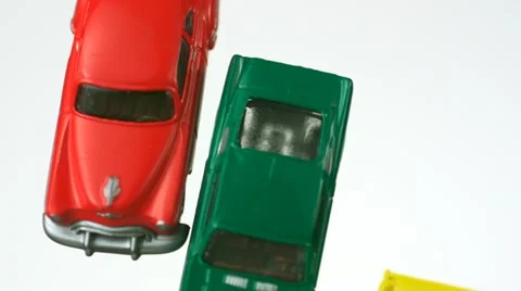Miniature car falling, Slow Motion Stock Footage 11142694